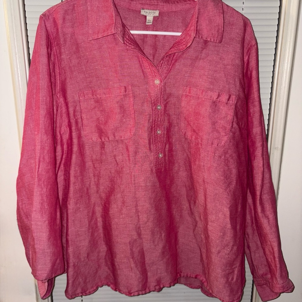 Talbots Vibrant Pink Button-Down Shirt